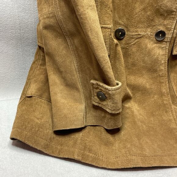 Hugo Buscati Collection brown double button trench style coat size 10 - Picture 3 of 5